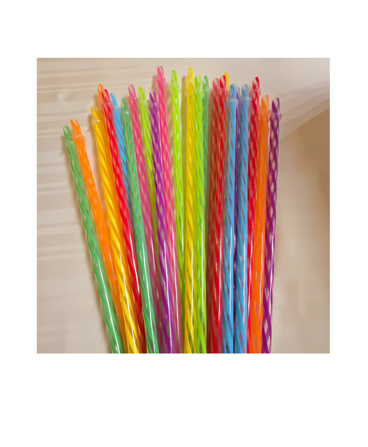 11" Twisted Spiral Color Straws