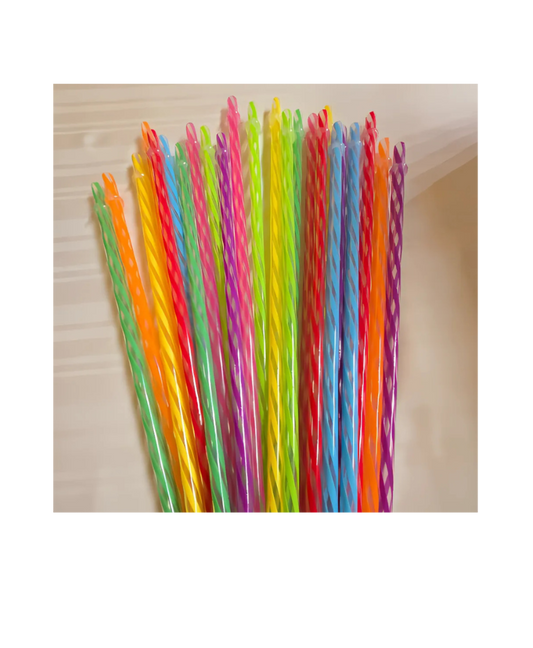 11" Twisted Spiral Color Straws