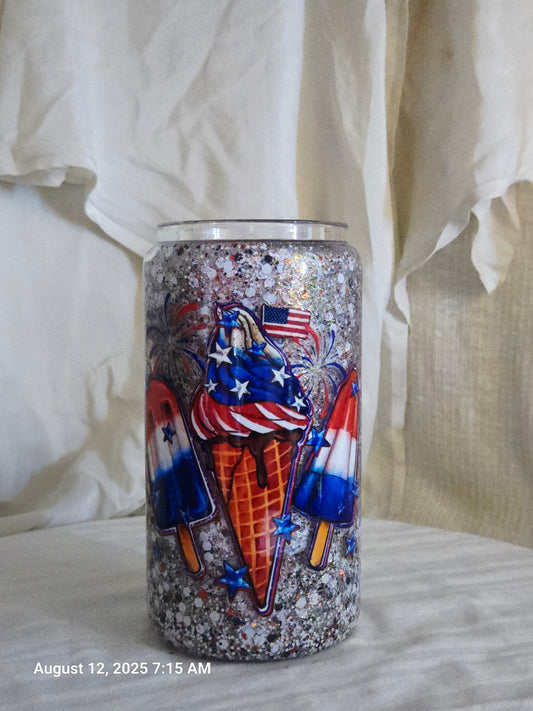 Patriotic Pops 16oz Glass Tumbler - RingToss Ticket Level