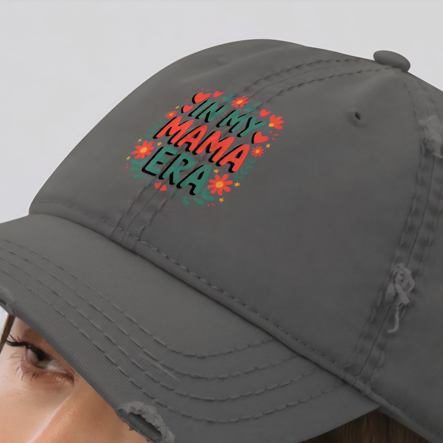 Distressed Hat - 100% pre-shrunk cotton twill